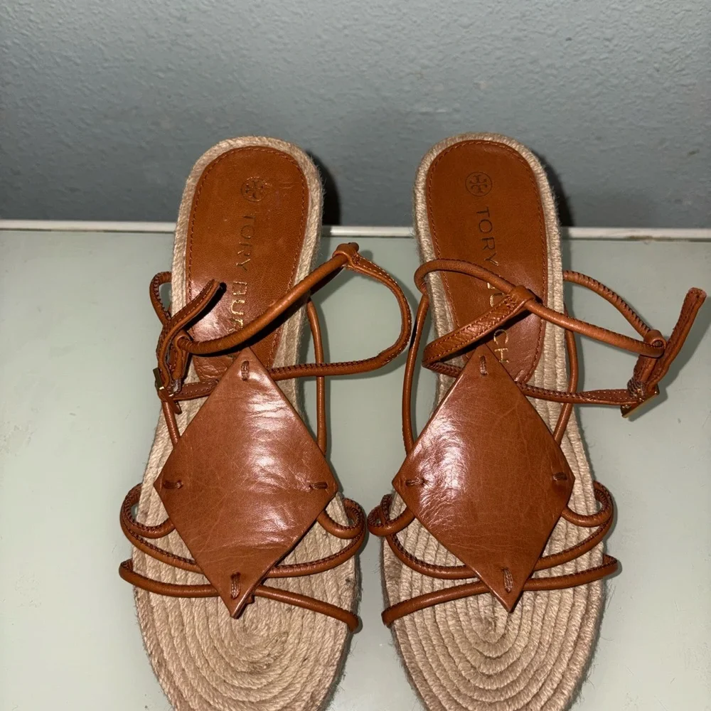 Tory Burch Brown Wedge Sandals - Picture 3 of 4